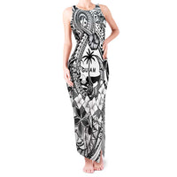 Guam Hafa Adai Guasali Flowers Tank Maxi Dress LT9 Women Black - Polynesian Pride