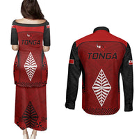 Tonga Rugby Couples Matching Puletasi Dress and Long Sleeve Button Shirts Go Champions World Cup 2023 Ngatu Unique LT9 - Polynesian Pride