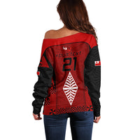 Custom Tonga Rugby Off Shoulder Sweater Go Champions World Cup 2023 Ngatu Unique LT9 - Polynesian Pride