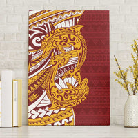 Couple Dolphins Maori Motif Canvas Wall Art - Polynesian Pride