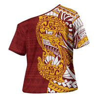Couple Dolphins Maori Motif Cross Shoulder Shirt - Polynesian Pride