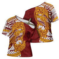 Couple Dolphins Maori Motif Cross Shoulder Shirt - Polynesian Pride