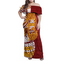 Couple Dolphins Maori Motif Family Matching Off Shoulder Maxi Dress and Hawaiian Shirt - Polynesian Pride