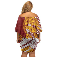 Couple Dolphins Maori Motif Family Matching Off Shoulder Short Dress and Hawaiian Shirt - Polynesian Pride