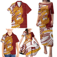 Couple Dolphins Maori Motif Family Matching Puletasi and Hawaiian Shirt - Polynesian Pride