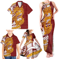 Couple Dolphins Maori Motif Family Matching Tank Maxi Dress and Hawaiian Shirt - Polynesian Pride
