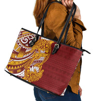 Couple Dolphins Maori Motif Leather Tote Bag - Polynesian Pride