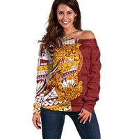 Couple Dolphins Maori Motif Off Shoulder Sweater - Polynesian Pride