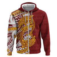 Couple Dolphins Maori Motif Zip Hoodie - Polynesian Pride