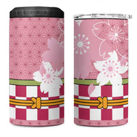 Japanese Asanoha Pattern 4 in 1 Can Cooler Tumbler Charm Against Evil Spirits LT9 One Size: 16 oz Pink - Polynesian Pride