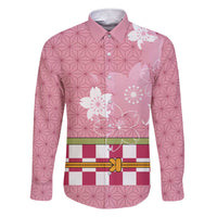 Japanese Asanoha Pattern Family Matching Short Sleeve Bodycon Dress and Hawaiian Shirt Charm Against Evil Spirits - Polynesian Pride