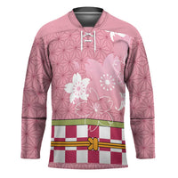 Japanese Asanoha Pattern Hockey Jersey Charm Against Evil Spirits LT9 Unisex Pink - Polynesian Pride