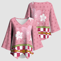 Japanese Asanoha Pattern Kimono Sleeve Blouse Charm Against Evil Spirits LT9 - Polynesian Pride