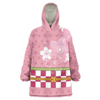 Japanese Asanoha Pattern Wearable Blanket Hoodie Charm Against Evil Spirits LT9 One Size Pink - Polynesian Pride