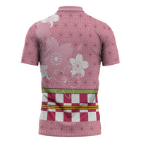 Japanese Asanoha Pattern Zipper Polo Shirt Charm Against Evil Spirits LT9 - Polynesian Pride