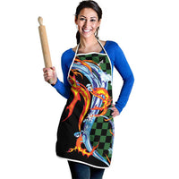 Japanese Asanoha Pattern Apron Sun Flame Slayer Dragon Hinokami Kagura Spirit LT9 - Polynesian Pride