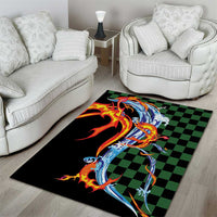Japanese Asanoha Pattern Area Rug Sun Flame Slayer Dragon Hinokami Kagura Spirit - Polynesian Pride