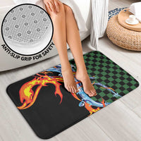 Japanese Asanoha Pattern Bathroom Set Sun Flame Slayer Dragon Hinokami Kagura Spirit - Polynesian Pride