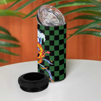 Japanese Asanoha Pattern 4 in 1 Can Cooler Tumbler Sun Flame Slayer Dragon Hinokami Kagura Spirit - Polynesian Pride