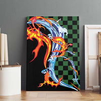 Japanese Asanoha Pattern Canvas Wall Art Sun Flame Slayer Dragon Hinokami Kagura Spirit LT9 - Polynesian Pride