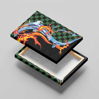 Japanese Asanoha Pattern Canvas Wall Art Sun Flame Slayer Dragon Hinokami Kagura Spirit LT9 - Polynesian Pride