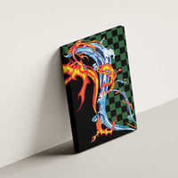 Japanese Asanoha Pattern Canvas Wall Art Sun Flame Slayer Dragon Hinokami Kagura Spirit LT9 - Polynesian Pride