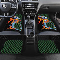 Japanese Asanoha Pattern Car Mats Sun Flame Slayer Dragon Hinokami Kagura Spirit LT9 Set 4pcs Green - Polynesian Pride