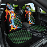 Japanese Asanoha Pattern Car Seat Cover Sun Flame Slayer Dragon Hinokami Kagura Spirit - Polynesian Pride