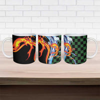 Japanese Asanoha Pattern Ceramic Mug Sun Flame Slayer Dragon Hinokami Kagura Spirit LT9 - Polynesian Pride