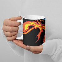 Japanese Asanoha Pattern Ceramic Mug Sun Flame Slayer Dragon Hinokami Kagura Spirit LT9 - Polynesian Pride