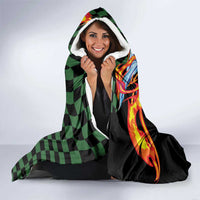 Japanese Asanoha Pattern Hooded Blanket Sun Flame Slayer Dragon Hinokami Kagura Spirit - Polynesian Pride