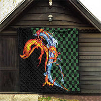 Japanese Asanoha Pattern Quilt Sun Flame Slayer Dragon Hinokami Kagura Spirit - Polynesian Pride