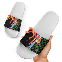Japanese Asanoha Pattern Slide Sandals Sun Flame Slayer Dragon Hinokami Kagura Spirit - Polynesian Pride
