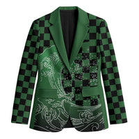 Japanese Asanoha Pattern Blazer Water Breathing Slayer Dragon LT9 Unisex Green - Polynesian Pride