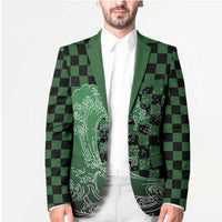 Japanese Asanoha Pattern Blazer Water Breathing Slayer Dragon LT9 - Polynesian Pride