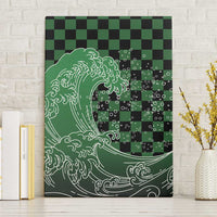 Japanese Asanoha Pattern Canvas Wall Art Water Breathing Slayer Dragon LT9 Without Frame Green - Polynesian Pride