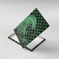 Japanese Asanoha Pattern Canvas Wall Art Water Breathing Slayer Dragon LT9 With Frame Green - Polynesian Pride