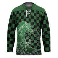 Japanese Asanoha Pattern Hockey Jersey Water Breathing Slayer Dragon LT9 Unisex Green - Polynesian Pride