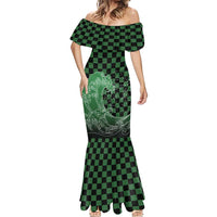 Japanese Asanoha Pattern Mermaid Dress Water Breathing Slayer Dragon - Polynesian Pride