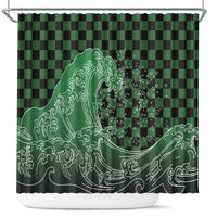 Japanese Asanoha Pattern Shower Curtain Water Breathing Slayer Dragon - Polynesian Pride