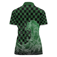 Japanese Asanoha Pattern Women Polo Shirt Water Breathing Slayer Dragon - Polynesian Pride