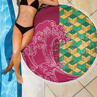 Japanese Bishamon-Kikkou Pattern Beach Blanket Water Pillar Silent River Flow LT9 - Polynesian Pride