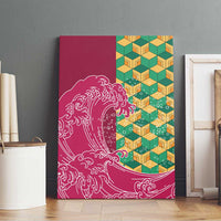 Japanese Bishamon-Kikkou Pattern Canvas Wall Art Water Pillar Silent River Flow LT9 - Polynesian Pride