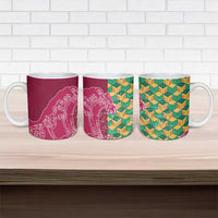 Japanese Bishamon-Kikkou Pattern Ceramic Mug Water Pillar Silent River Flow LT9 - Polynesian Pride