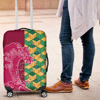 Japanese Bishamon-Kikkou Pattern Luggage Cover Water Pillar Silent River Flow - Polynesian Pride