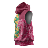 Japanese Bishamon-Kikkou Pattern Sleeveless Hoodie Water Pillar Silent River Flow LT9 - Polynesian Pride