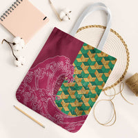 Japanese Bishamon-Kikkou Pattern Tote Bag Water Pillar Silent River Flow - Polynesian Pride