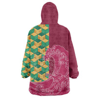 Japanese Bishamon-Kikkou Pattern Wearable Blanket Hoodie Water Pillar Silent River Flow LT9 - Polynesian Pride