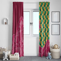 Japanese Bishamon-Kikkou Pattern Window Curtain Water Pillar Silent River Flow - Polynesian Pride