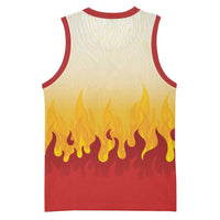 Japanese Kaen Pattern Basketball Jersey Flame Pillar Blazing Lion Heart LT9 - Polynesian Pride